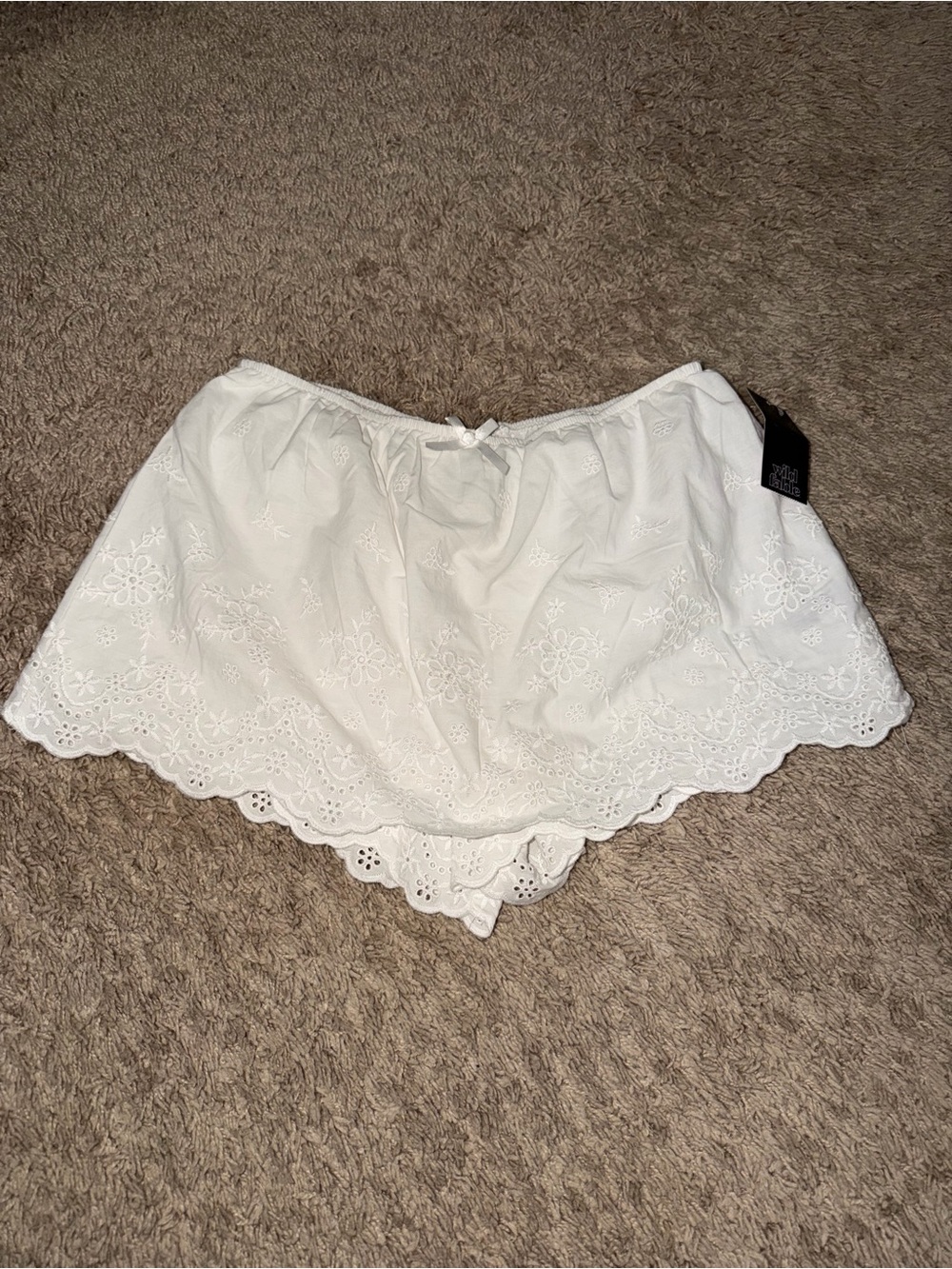 wild fable White Eyelet Scalloped Mini Skirt